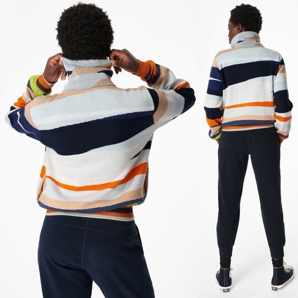 SWEATY BETTY Terrain Full Zip Jacquard knit Sweater cardigan jacket - Picture 6 of 12